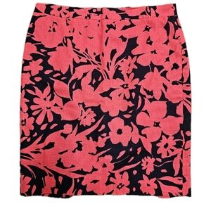 J. Crew Pencil Skirt Woven Blue/ Fuschia Floral Ladies Size 10 New $85 Retail